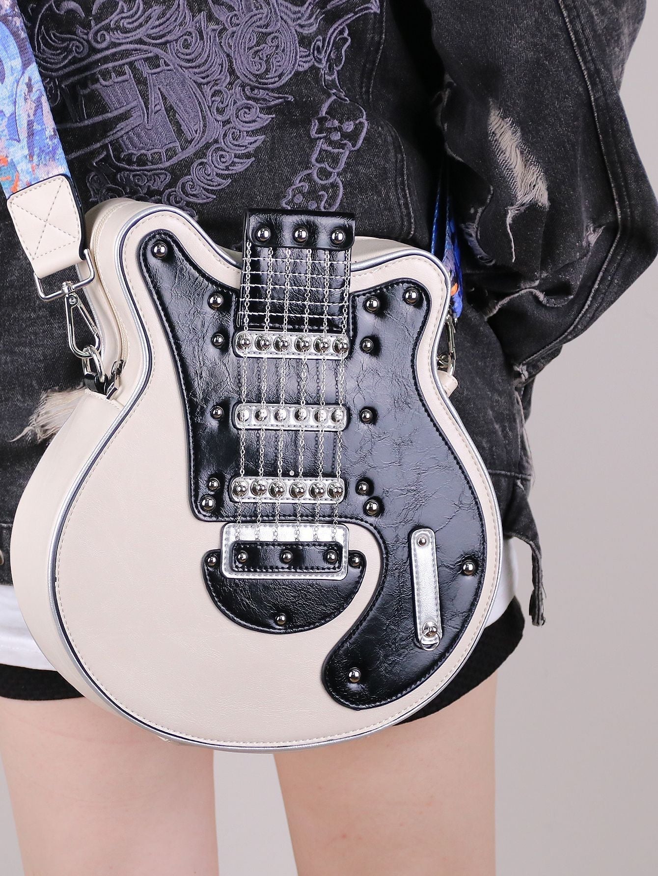 lusailstore - Guitar Shaped Crossbody Shoulder Bag