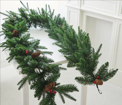 lusailstore - gorgeous natural touch mixed pine garland with led light