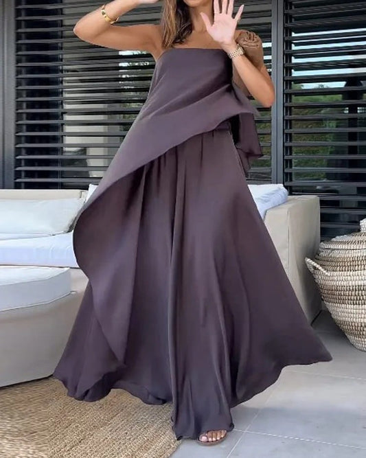 lusailstore -  Elegant sleeveless tube-top dress