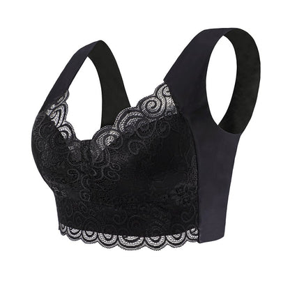 lusailstore - Gather Beautiful Back Lace Bra Without Steel Ring