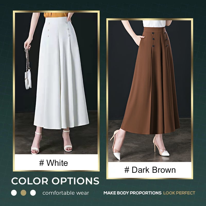 lusailstore - Stylish Pleated Wide-leg Pants