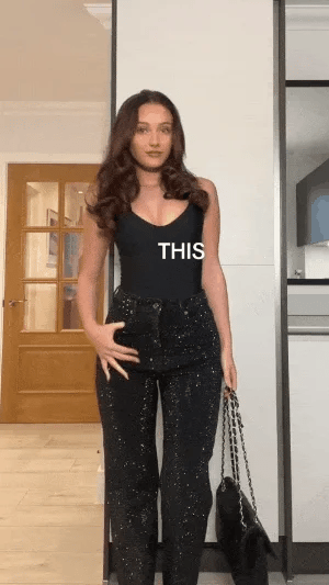 lusailstore - Sparkling Rhinestone Straight Leg Jeans