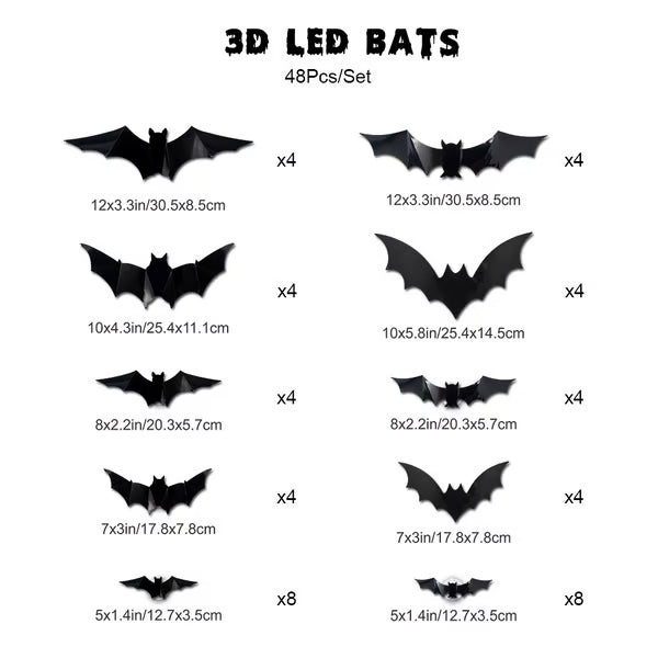 lusailstore - 3D Bat Light Decoration Set
