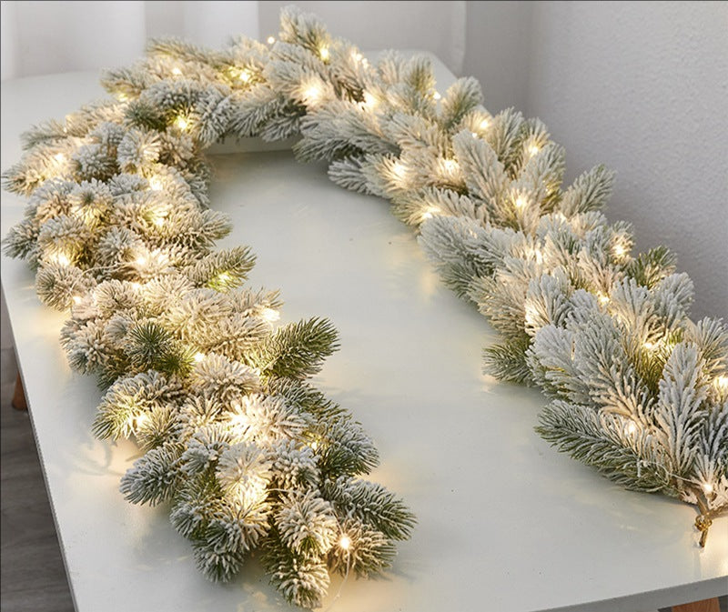 lusailstore - gorgeous natural touch mixed pine garland with led light