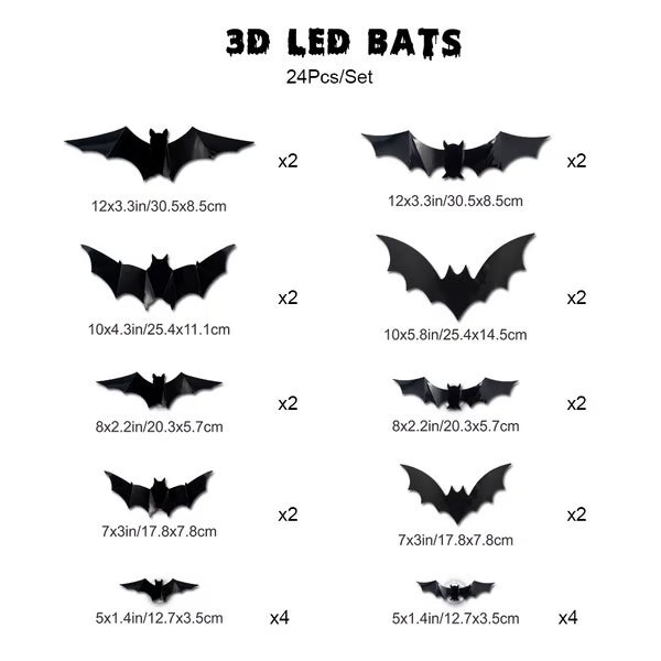 lusailstore - 3D Bat Light Decoration Set