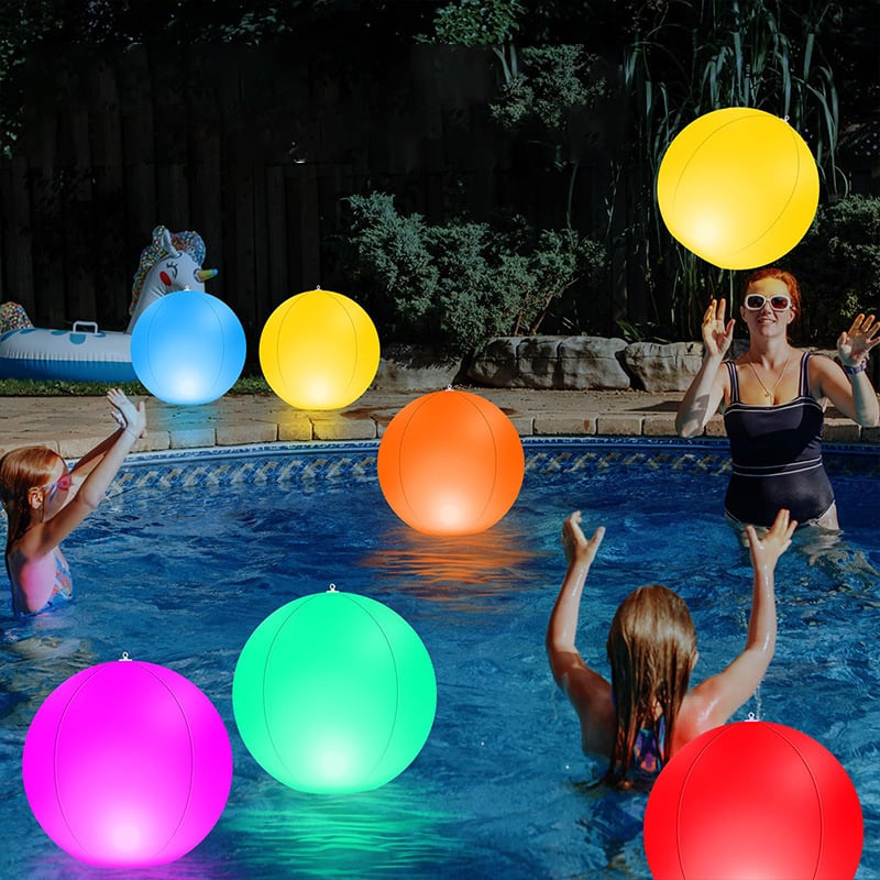 lusailstore - led light 16 colors glowing beach balls