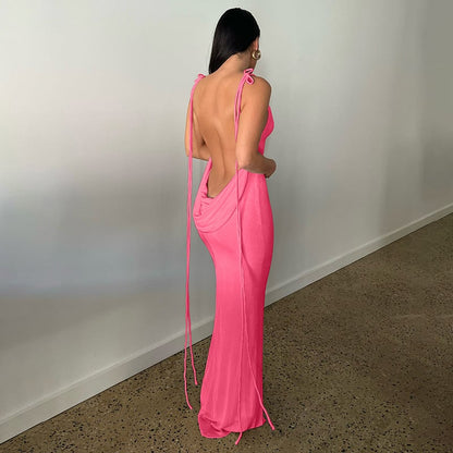 lusailstore - Serenity Backless Maxi Dress