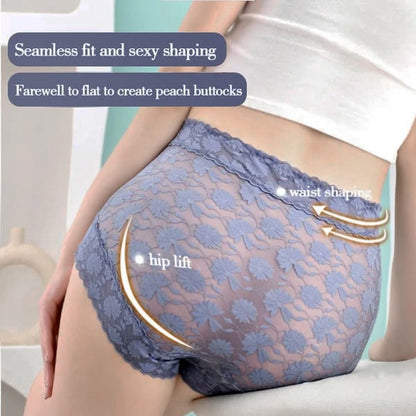 lusailstore-Sexy Seamless Thin Lace Silk Care Panties