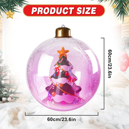 lusailstore - PVC Transparent Inflatable Santa Claus Balloon with Light