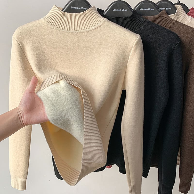 lusailstore - Winter fleece thick knitted bottoming shirt