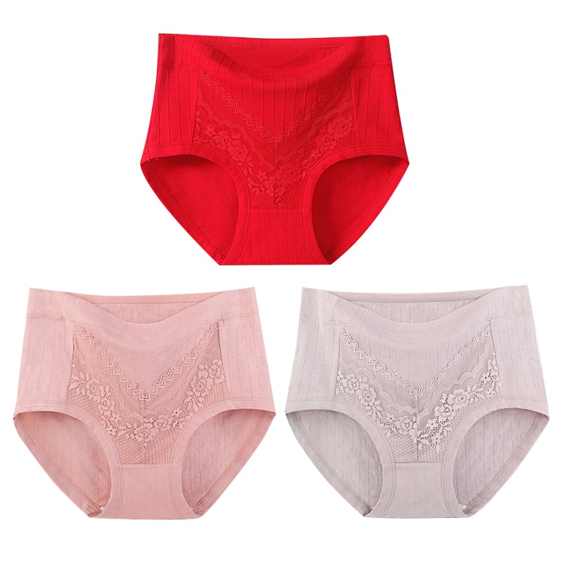 Buy 2 Get 1 Free (3 pcs)🎁Plus Size Lace Cotton Panties