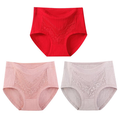 Buy 2 Get 1 Free (3 pcs)🎁Plus Size Lace Cotton Panties