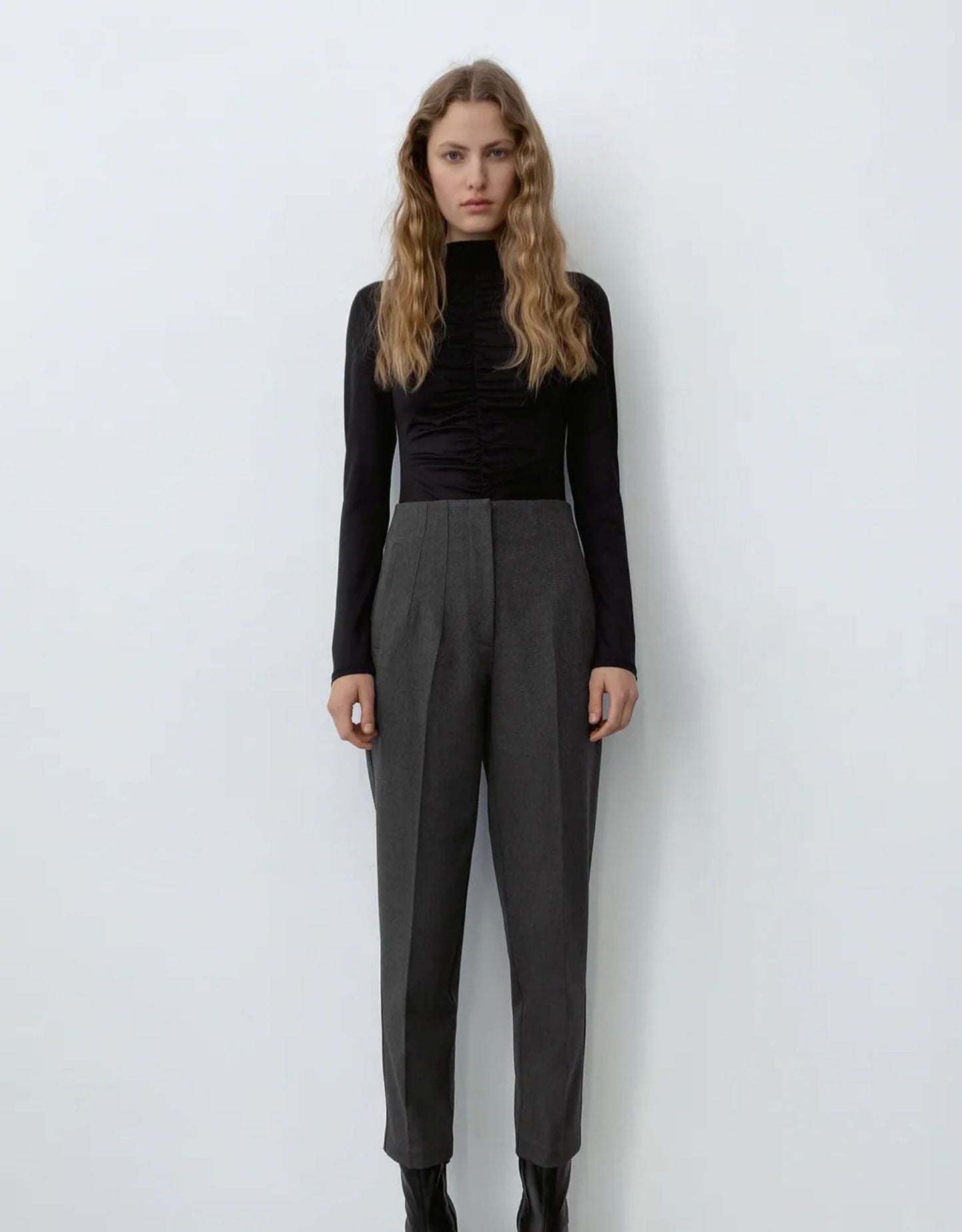 lusailstore - Tailored Pleat High Waist Pants