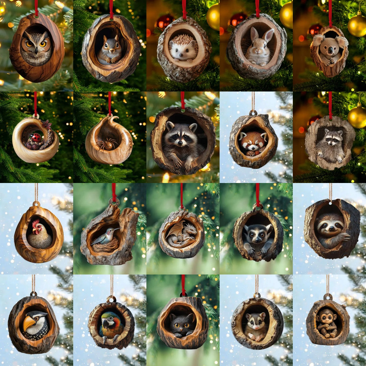 lusailstore - forest animal christmas tree decorations