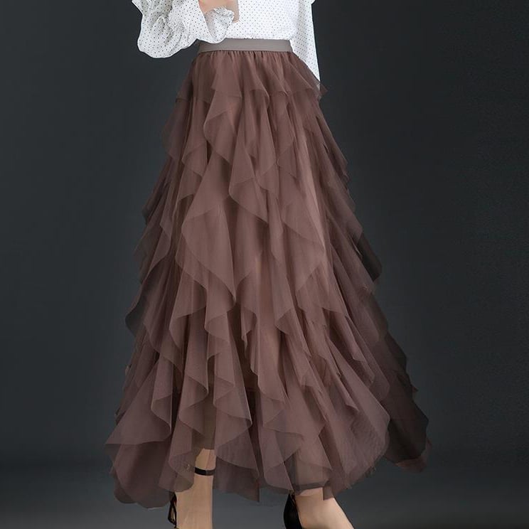 lusailstore- Boho High Waist Ruffles Beach Skirts