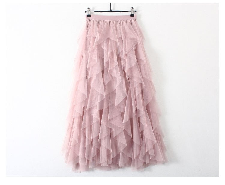 lusailstore- Boho High Waist Ruffles Beach Skirts