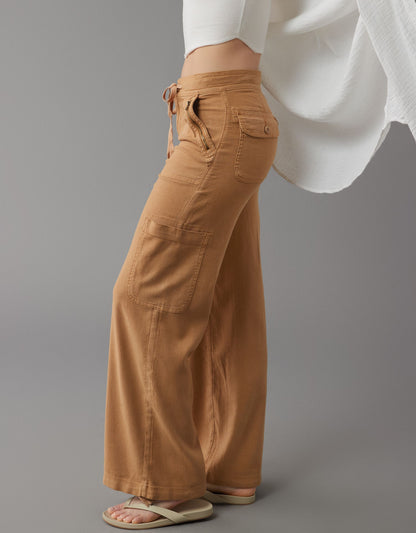 lusailstore - Linen-blend wide-leg overalls