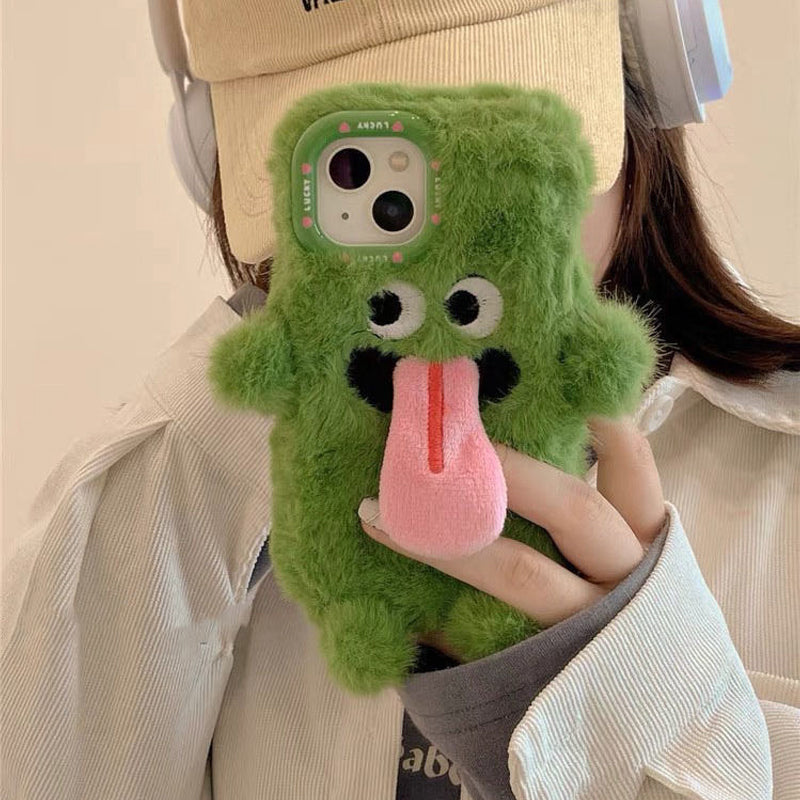 lusailstore - Funny tongue sticking out plush phone case