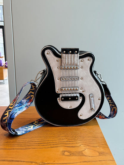 lusailstore - Guitar Shaped Crossbody Shoulder Bag