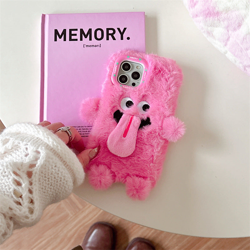 lusailstore - Funny tongue sticking out plush phone case