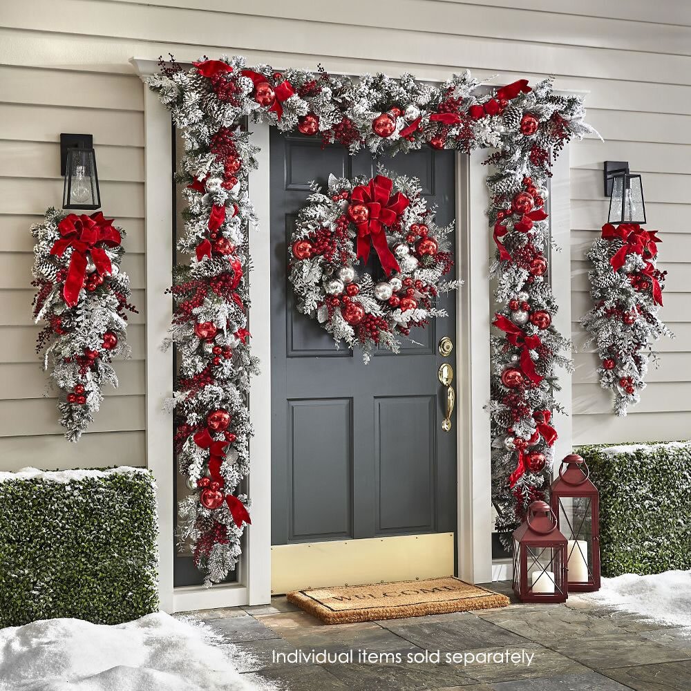 lusailstore - The Cordless Prelit Red And White Holiday Trim