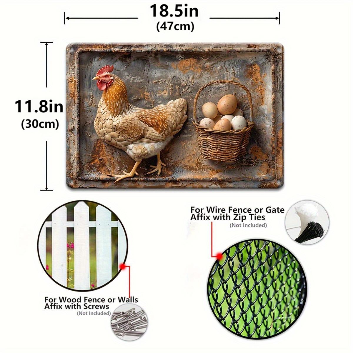 lusailstore - Chicken and fresh eggs metal sign