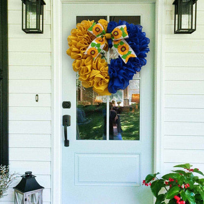 lusailstore - ukrainian flag sunflower front door wreaths