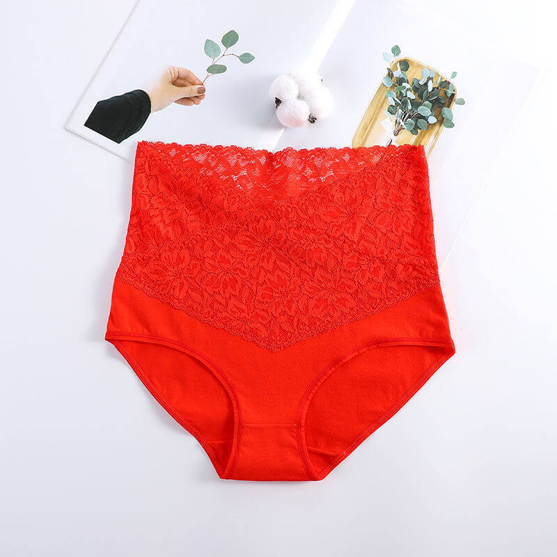 lusailstore- Ladies high waist cotton lace panties