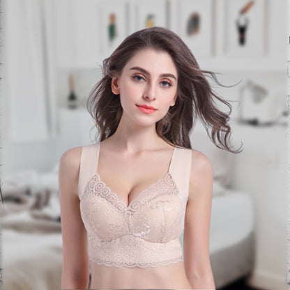 lusailstore - Gather Beautiful Back Lace Bra Without Steel Ring