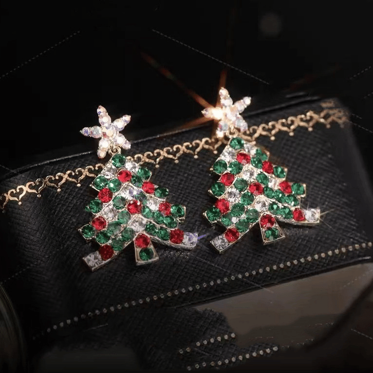 lusailstore - Shiny Christmas Tree Earrings