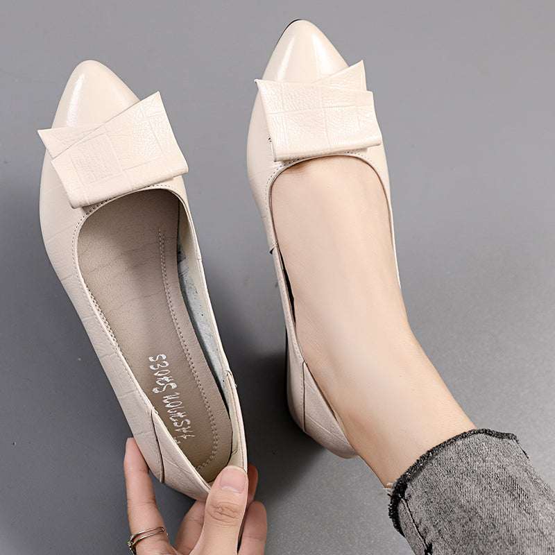 lusailstore - leather pointed toe flats womens