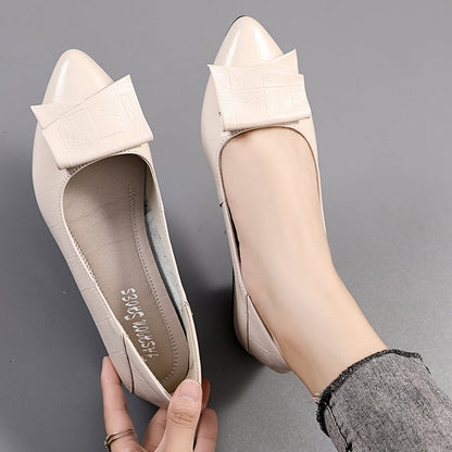 lusailstore - leather pointed toe flats womens