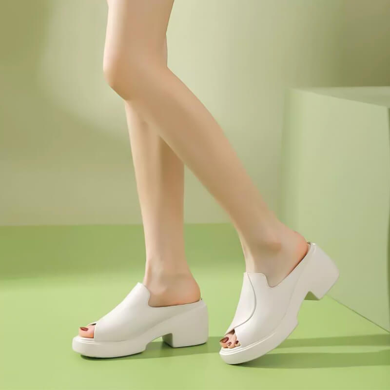 lusailstore-Thick bottom High Heeled Slippers