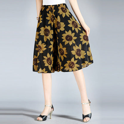 lusailstore - Women's Vintage Style Wide Leg Culottes