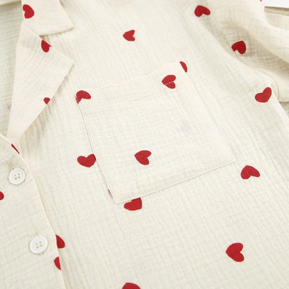 lusailstore - Heart Print Pyjamas Set