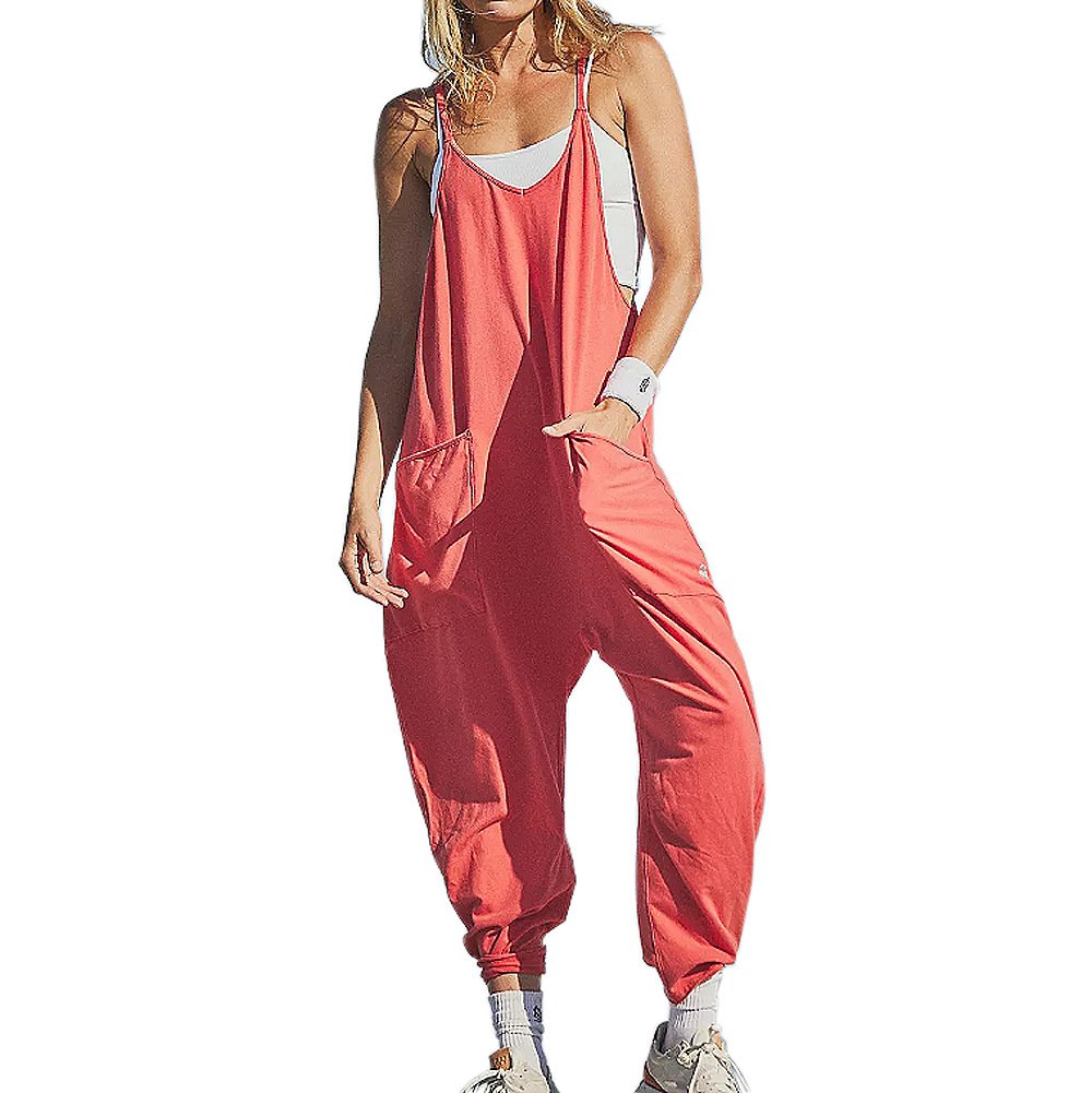 lusailstore - Wide Leg Jumpsuit with Pockets