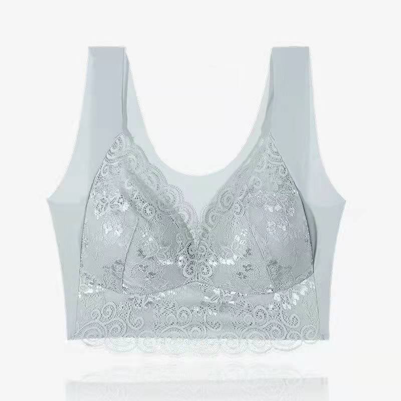 lusailstore - Gather Beautiful Back Lace Bra Without Steel Ring