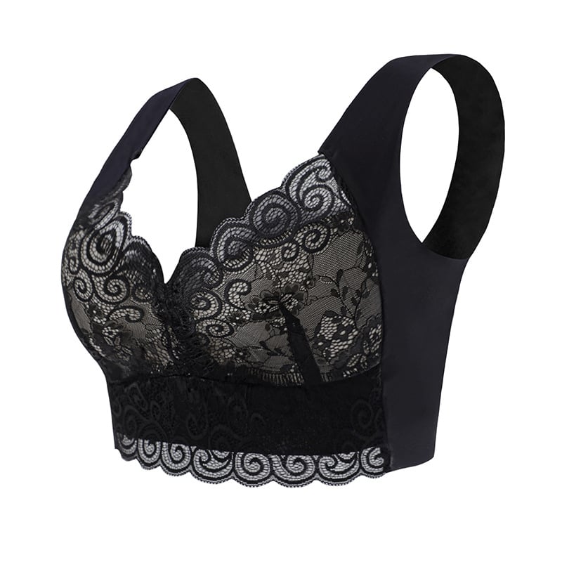 lusailstore - Gather Beautiful Back Lace Bra Without Steel Ring