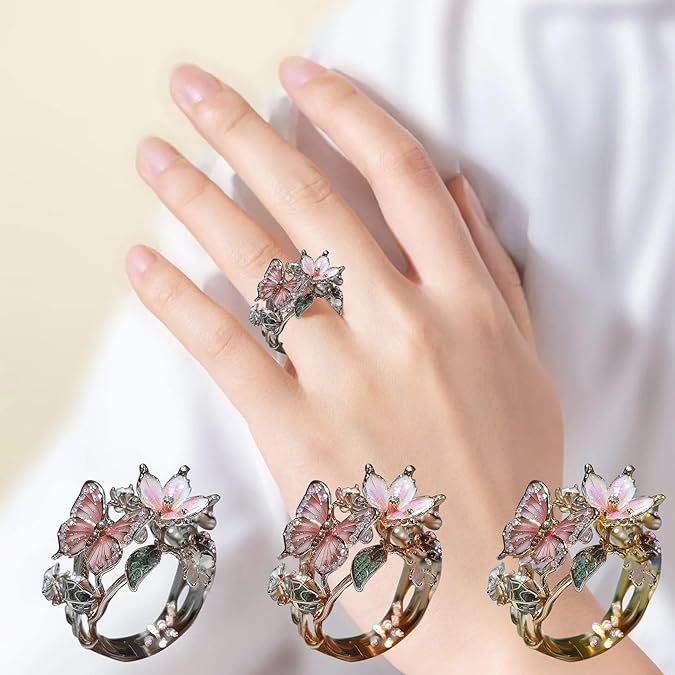 lusailstore-Butterfly Flower Ring