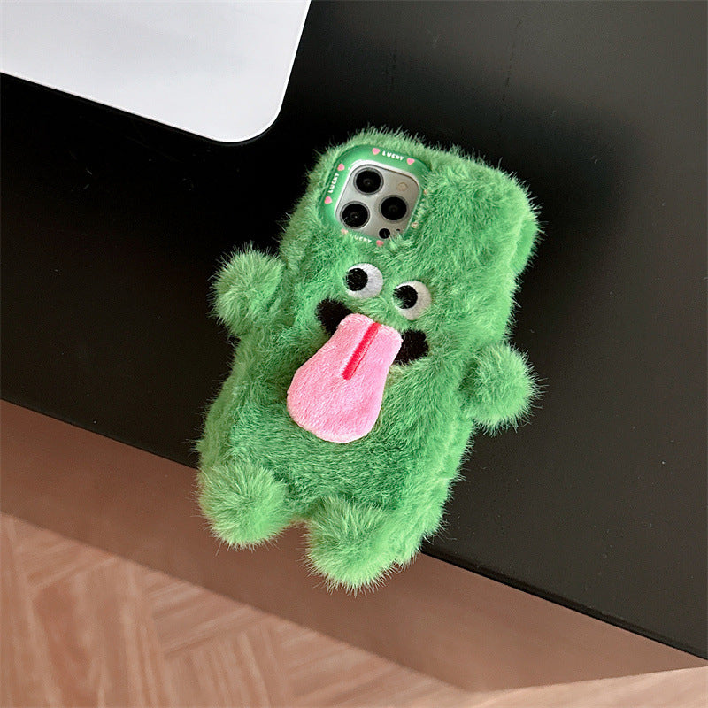 lusailstore - Funny tongue sticking out plush phone case