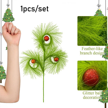 lusailstore - christmas reed grass elf ball simulation green plants