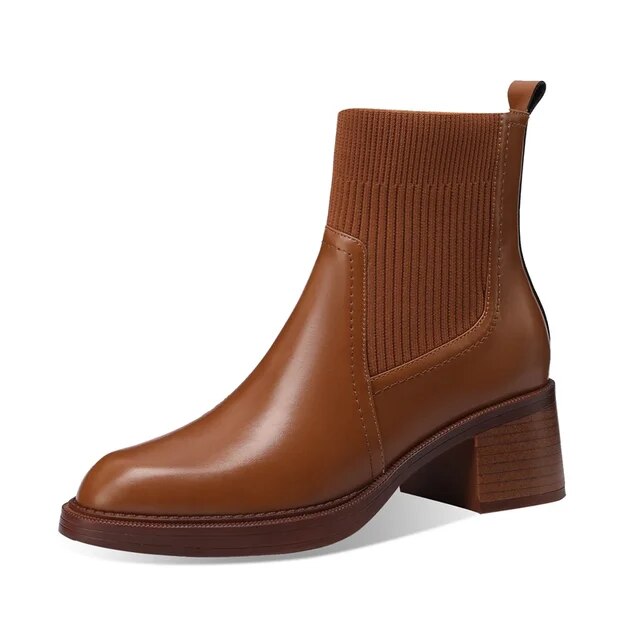 lusailstore- British style stretch slim fit sock boots