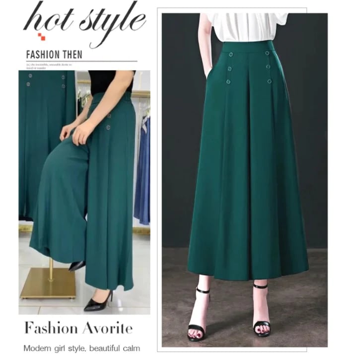 lusailstore - Stylish Pleated Wide-leg Pants