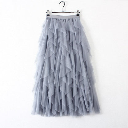 lusailstore- Boho High Waist Ruffles Beach Skirts