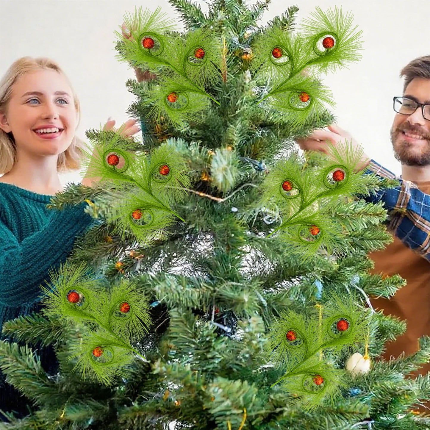 lusailstore - christmas reed grass elf ball simulation green plants