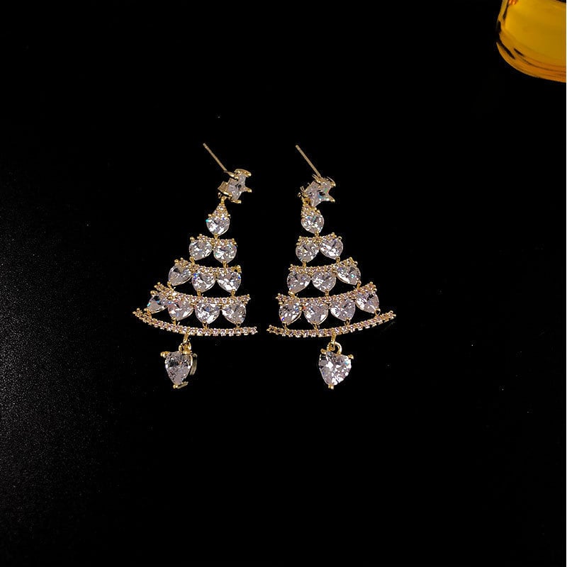 lusailstore - Shiny Christmas Tree Earrings