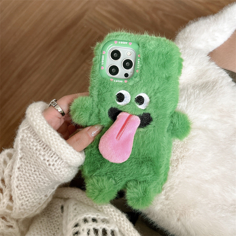 lusailstore - Funny tongue sticking out plush phone case