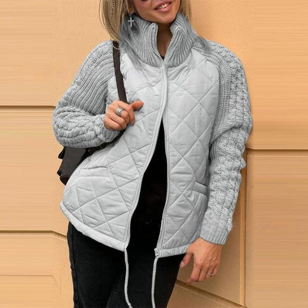 lusailstore -Women's knitted patchwork jacket