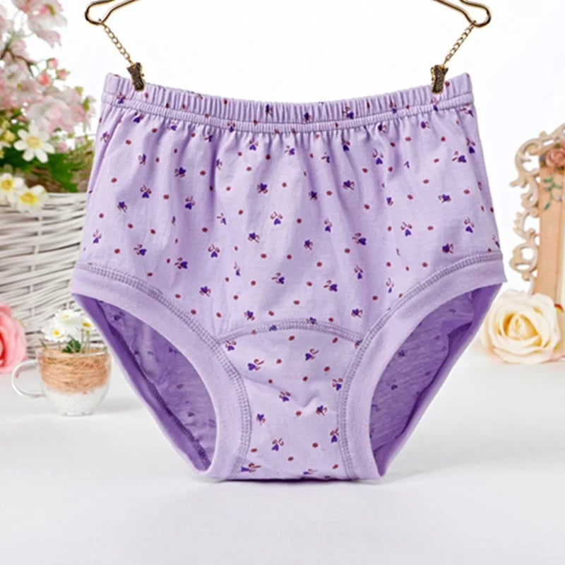 lusailstore -Plus size high-waisted women's pure cotton underwear