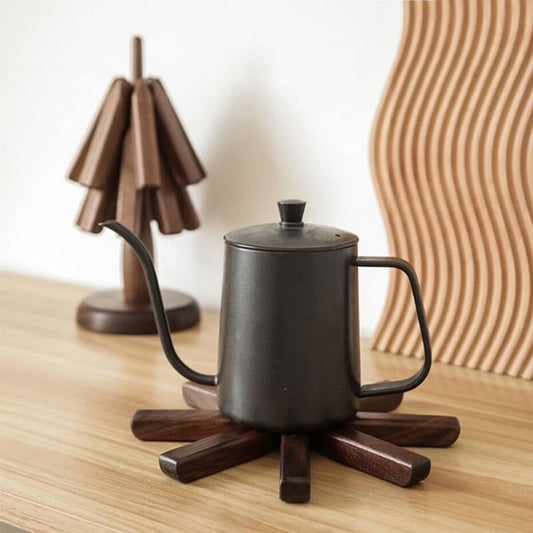 lusailstore - black walnut wood table mat tree